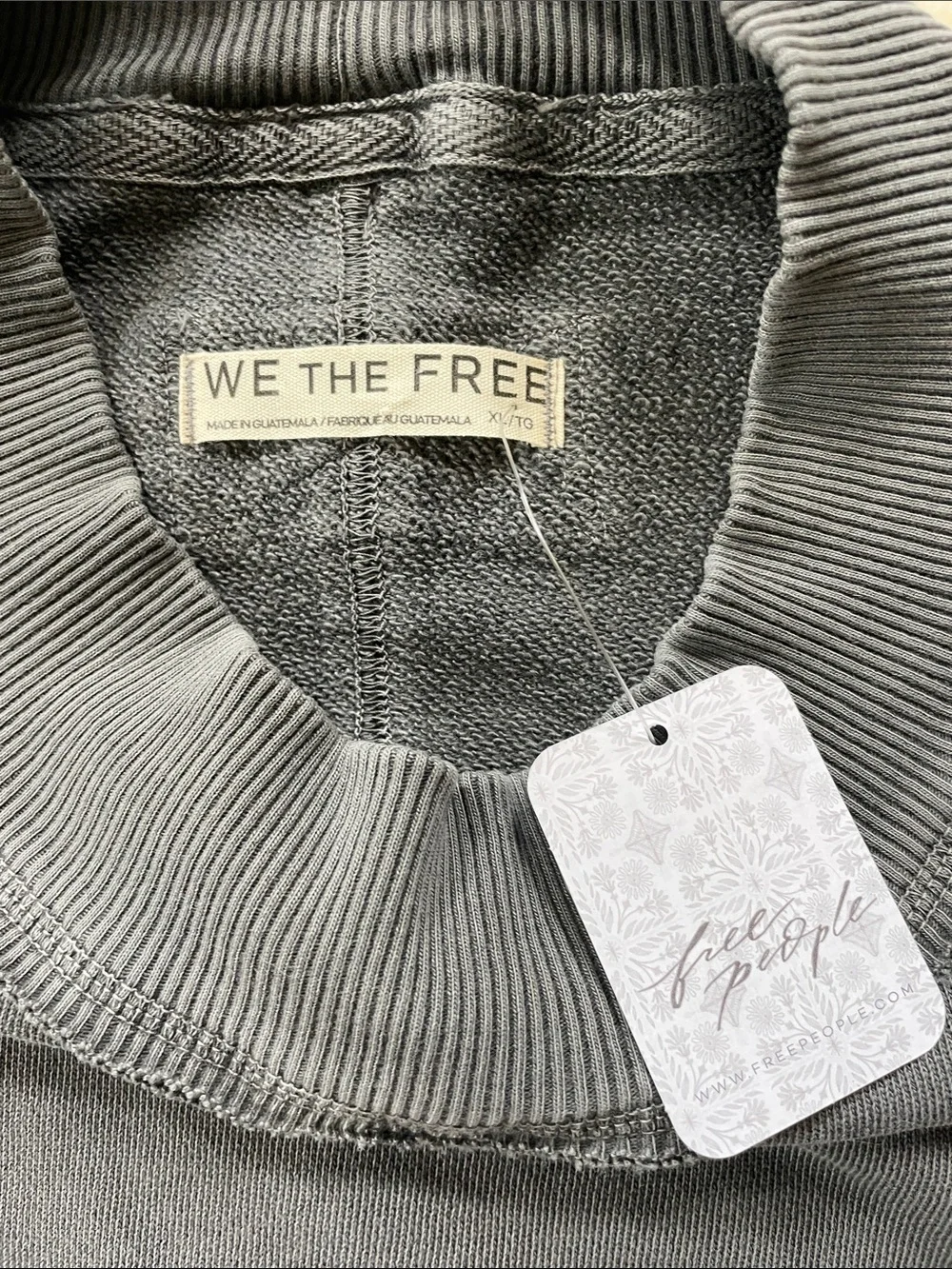 We The Free Oversized Crewneck Sweatshirt in Charcoal Gray - Picture 2 of 9